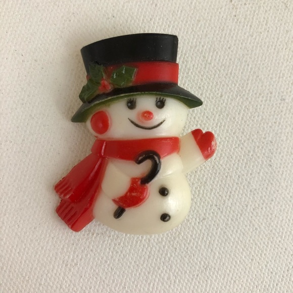 Vintage Christmas Pin Snowman - Picture 1 of 3